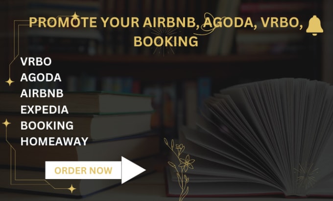 Gig Preview - Promote airbnb listing, agoda, vrbo, booking, homeaway, expedia