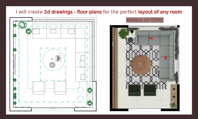 Gig Preview - Create furniture layouts for any room in 2d