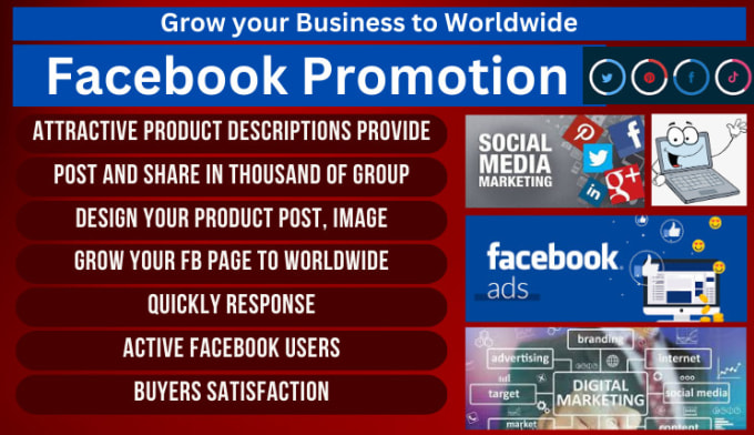 Gig Preview - Promote and grow your business worldwide by facebook page or group marketing