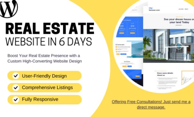 Gig Preview - Build a luxury real estate wordpress website in 6 days