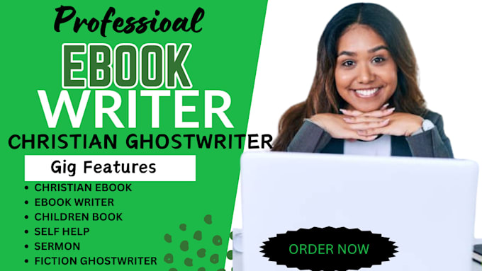 Gig Preview - Be your christian ghostwriter, ghost book writer, ebook writing, memoir, sermon