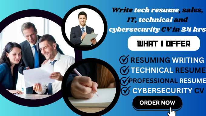 Gig Preview - Write tech resume, sales, IT, technical and cybersecurity CV in 24 hrs