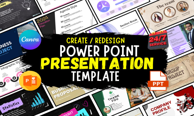 Gig Preview - Design or redesign attractive modern powerpoint presentation and canva PPT