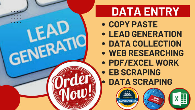 Gig Preview - Data entry, copy paste, web scraping, and lead generation