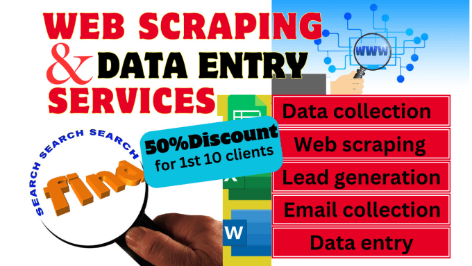 Gig Preview - Do data entry email collection web scraping data collection