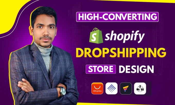 Gig Preview - Create an automated shopify dropshipping website or shopify store