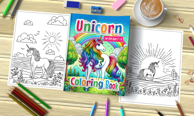 Bestseller - do unique kids coloring book cover, kids activity book interior cover design KDP