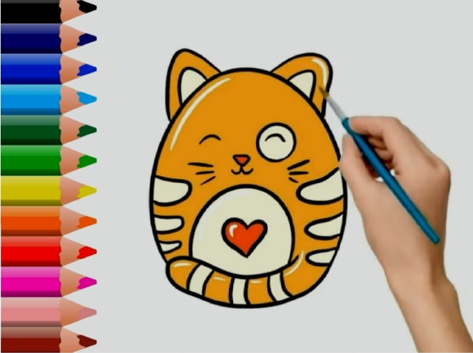 Gig Preview - Make coloring page video for youtube kids