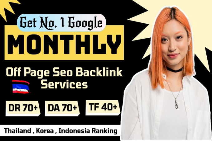 Gig Preview - Gaming monthly off page seo backlink service for top ranking in thailand, korea