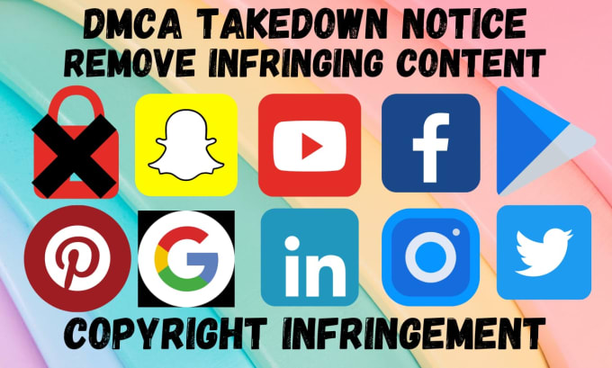 Gig Preview - Send dmca takedown notice to google,twitter,reddit,facebook,youtube,shopify,etsy