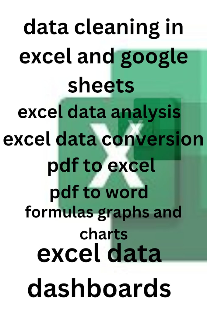 Gig Preview - Make chart,excel to pdf data formatting, data visualization, excel formulas