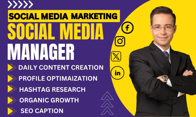 Gig Preview - Be your social media marketing manager content management and organic growth