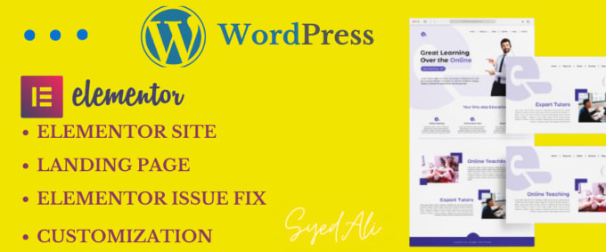 Gig Preview - Create responsive wordpress landing page design using elementor