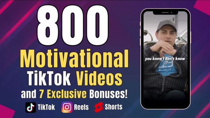 Bestseller - create motivational tik tok videos or motivational tiktok