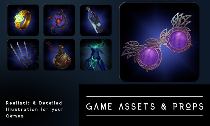 Gig Preview - Create 2d UI assets, props, icons and elements for your game