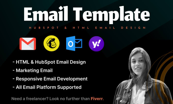 Gig Preview - Design responsive HTML email template or hubspot email template