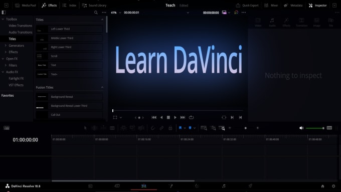 Gig Preview - Teach beginner level video editing using davinci resolve