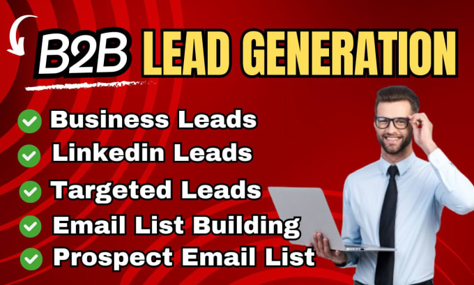 Gig Preview - Do b2b lead generation for targeted b2b leads, linkedin leads and business leads