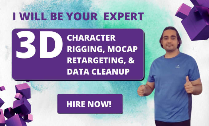 Gig Preview - Be your 3d character rigging, mocap retargeting, and data cleanup expert