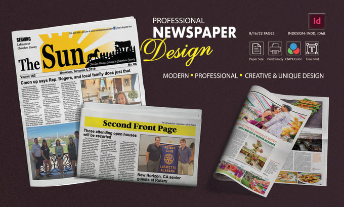 Gig Preview - Design professional newspaper, magazine, brochure at indesign platform