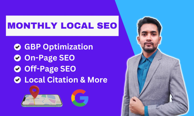 Gig Preview - Provide monthly local SEO services for google rankings