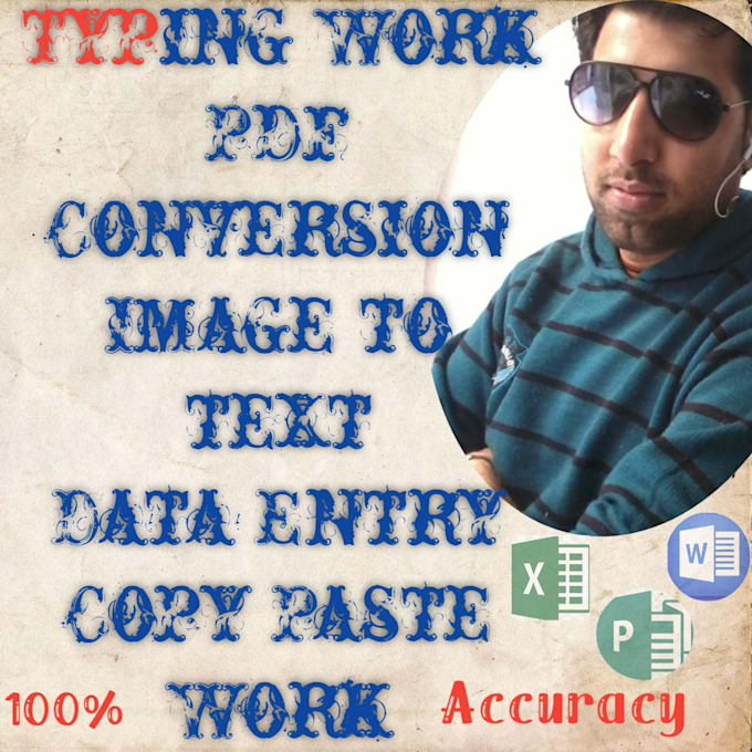 Gig Preview - Do data entry work, copy paste, file conversion, typing work