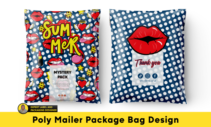 Gig Preview - Do poly mailer package, shipping bag, shopping bag and packaging design