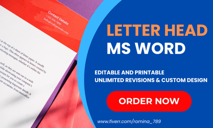 Gig Preview - Design professional letterhead in editable ms word and pdf