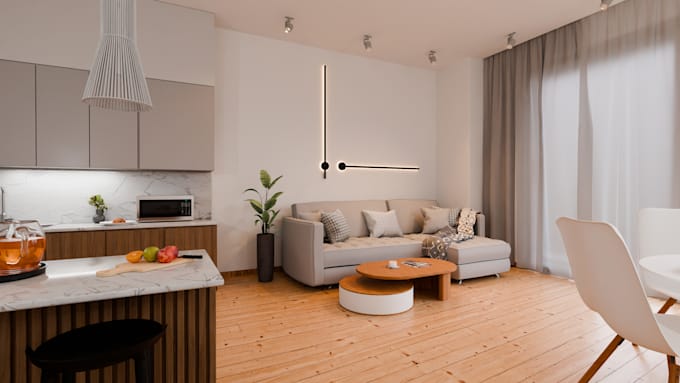 Gig Preview - Render 3d interior visualization images