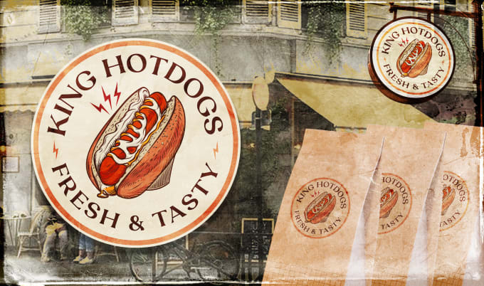 Gig Preview - Do awesome vintage food logo with hand drawn illustration style