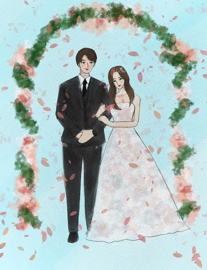 Gig Preview - Watercolor portrait illustration wedding