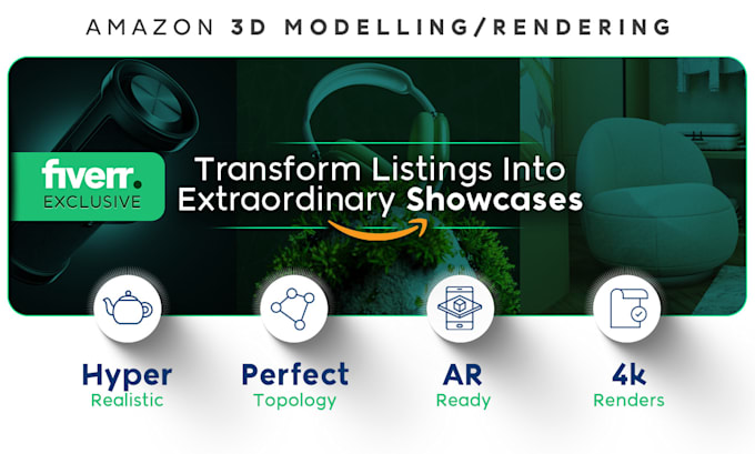 Gig Preview - Do 3d product modelling and realistic rendering for amazon