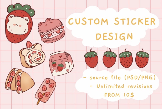 Gig Preview - Design cute illustrations for your stickers