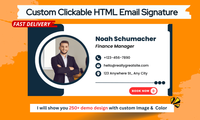 Gig Preview - Create professional clickable html email signature, outlook email signature