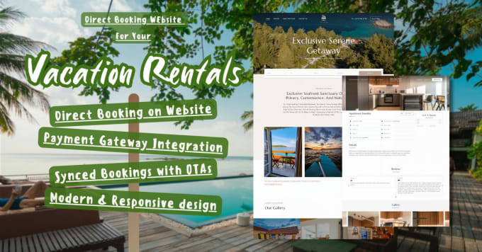 Gig Preview - Create direct booking website for your vacation rental or airbnb