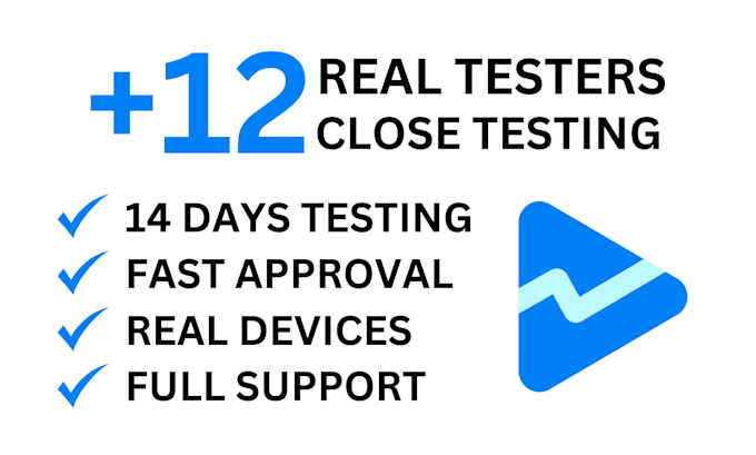 Gig Preview - Do 12 testers for your app to pass close testing on google play console