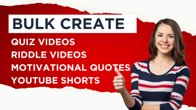 Gig Preview - Create bulk monetizable quiz motivational videos for youtube