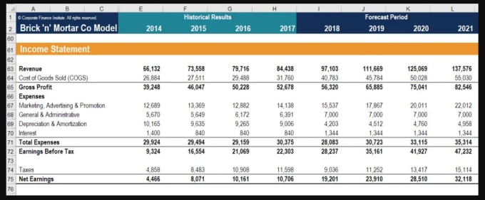 Gig Preview - Prepare balance sheet forecast and cash flows budget sheet