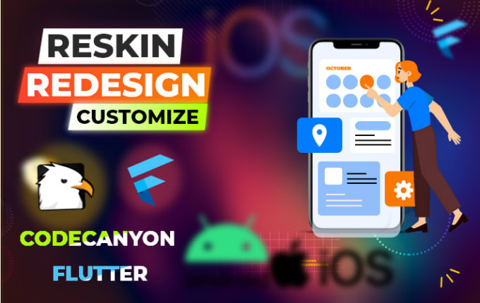 Gig Preview - Reskin redesign customize codecanyon android ios flutter app