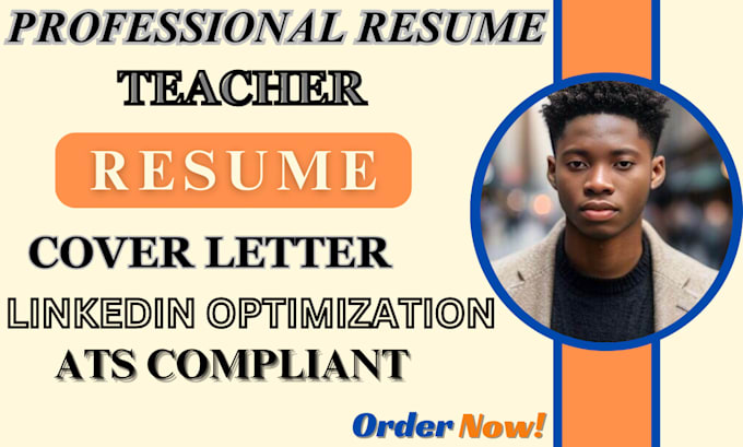 Gig Preview - Do professional teacher resume writing, CV, cover letter, ats professor resume