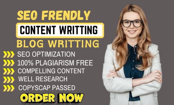 Gig Preview - Write SEO article blog post writing or content writing