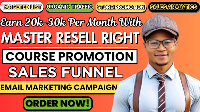 Gig Preview - Do passive income master resell rights course stanstore promotion email campaign