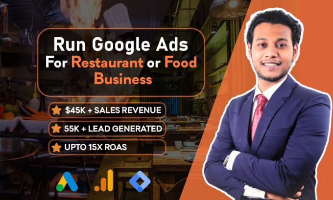 Gig Preview - Do google ads adwords for your restaurant or food business