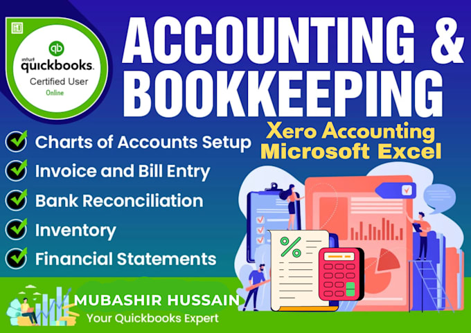 Gig Preview - Do accounting, and bookkeeping in quickbooks online, xero, and excel