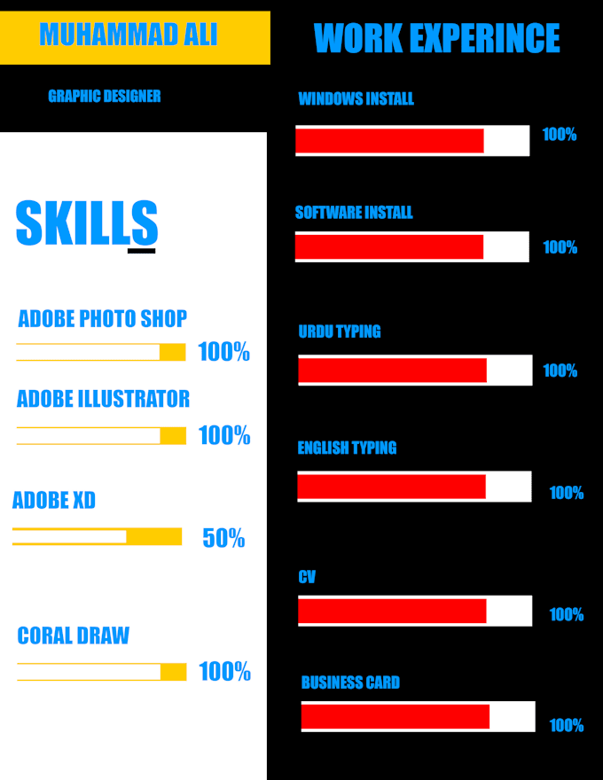 Gig Preview - Making cv business card with in 24hr