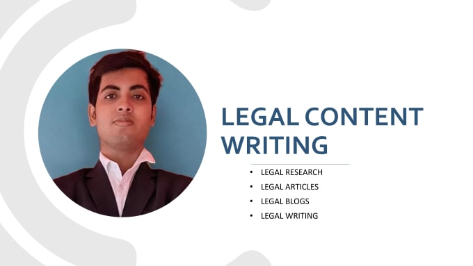 Gig Preview - Do legal research, legal blog writing, and article writing