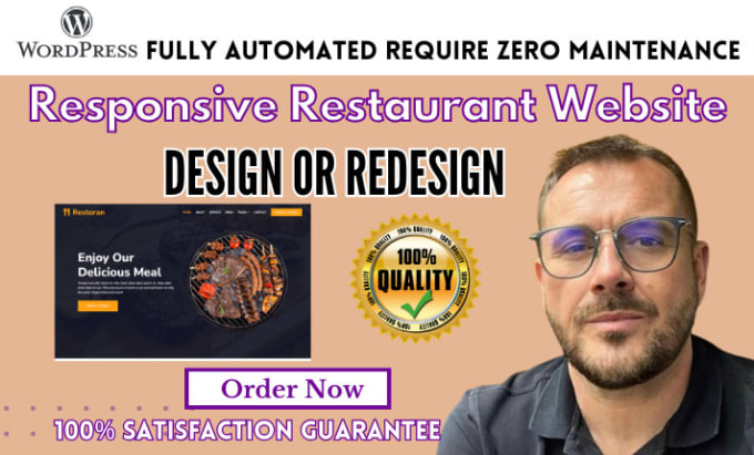 Gig Preview - Design responsive wordpress restaurant website with online ordering