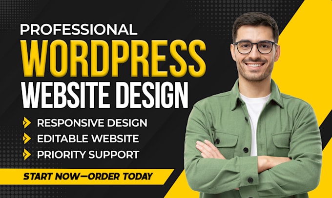 Gig Preview - Build wordpress website design, redesign, business website design or development