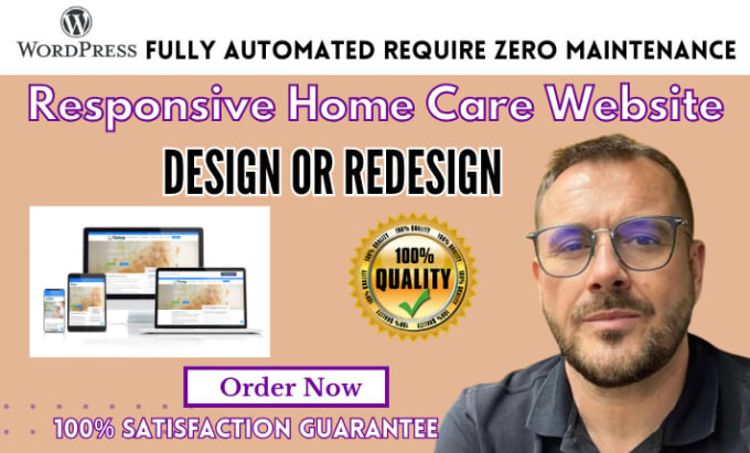 Gig Preview - Design, redesign wordpress home care website, landing page