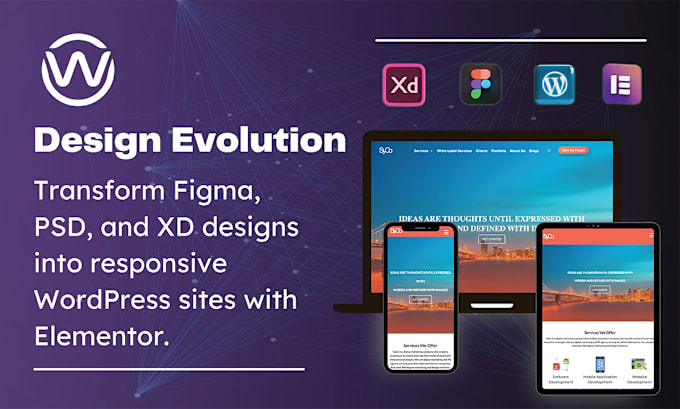 Bestseller - transform figma, PSD, xd designs to responsive wordpress with elementor